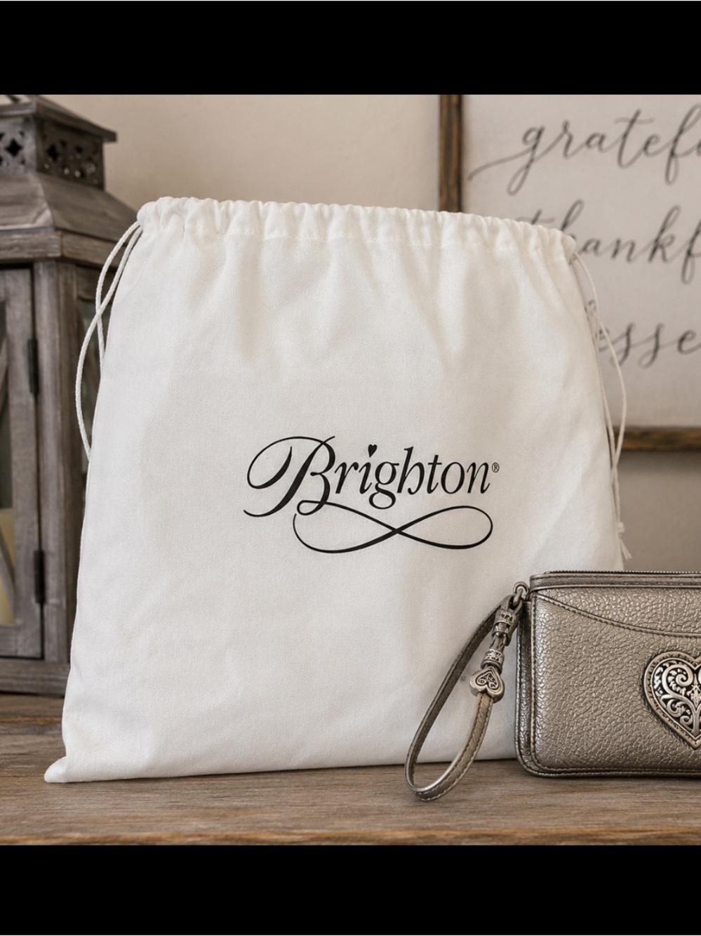 Brighton White Dust Bag - Protective Storage for Handbags